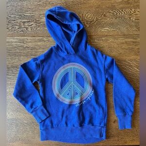 SO Blue Sweatshirt with Peace Sign Design